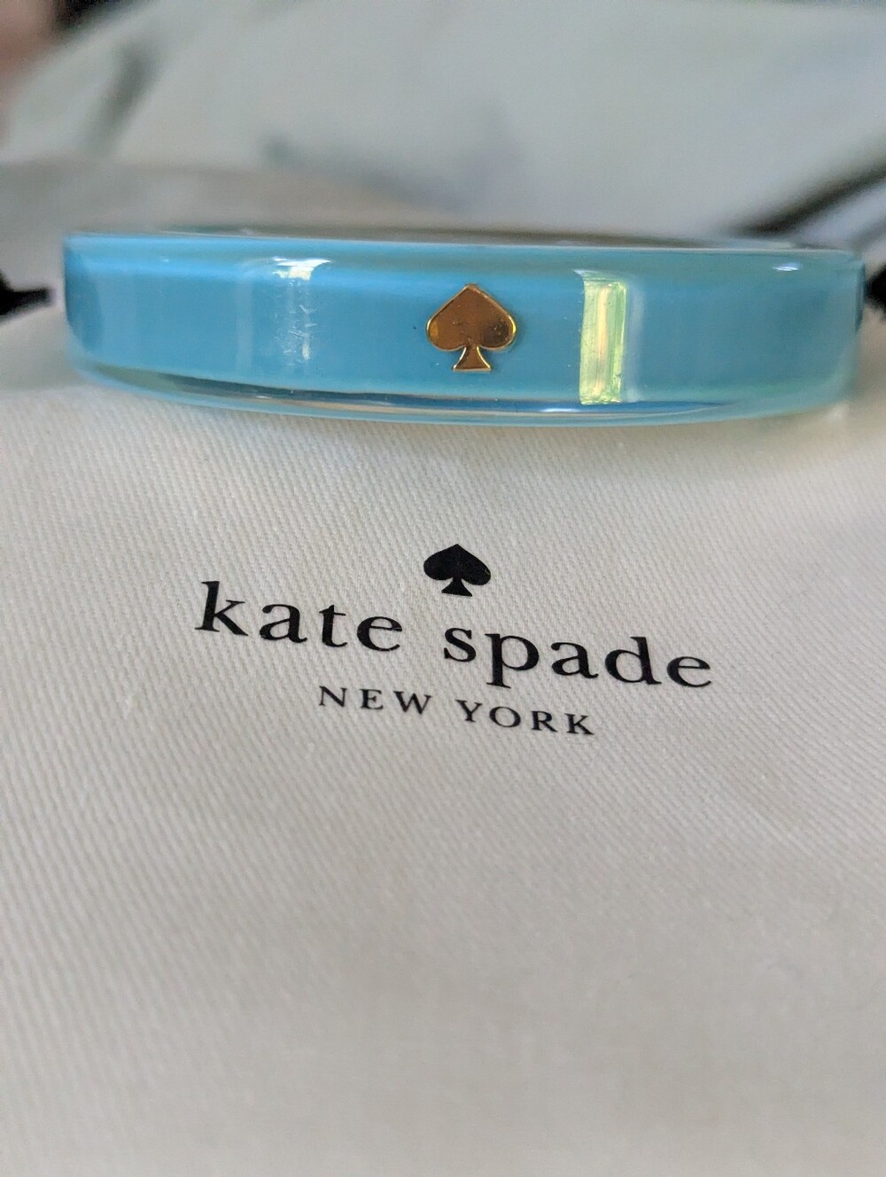 kate spade Turquoise Around Town Bangle with Gold Spade Accent - New In Dust Bag